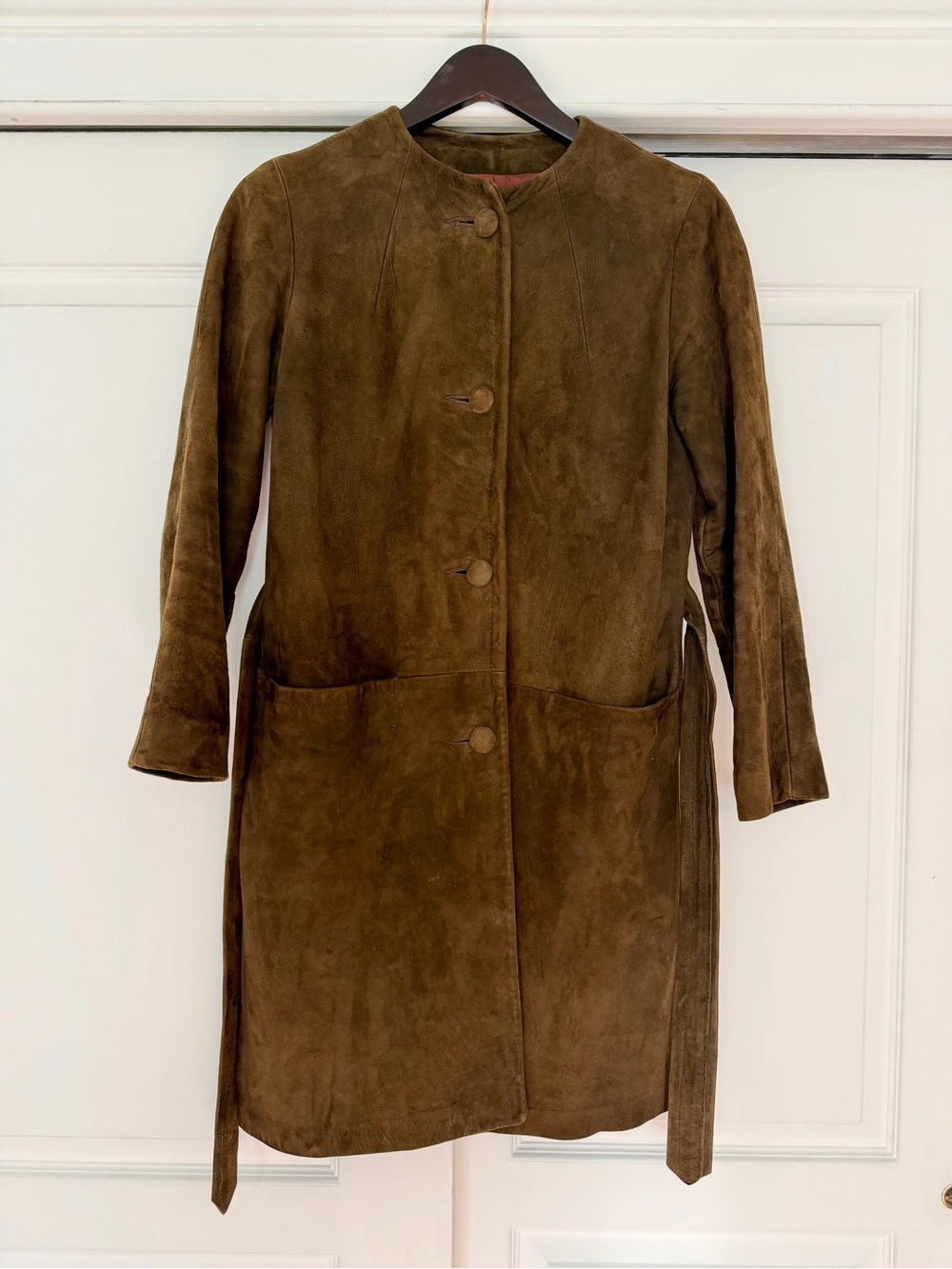 Vintage Mad Men-style Suede Trench Coat